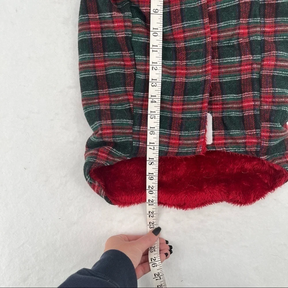 HUGGLE HOUNDS Red/Green Plaid Dog Hoodie NWT size: Large